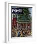 "Patriotic Band Concert" Saturday Evening Post Cover, July 7, 1951-Stevan Dohanos-Framed Premium Giclee Print