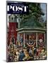 "Patriotic Band Concert" Saturday Evening Post Cover, July 7, 1951-Stevan Dohanos-Mounted Premium Giclee Print