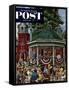 "Patriotic Band Concert" Saturday Evening Post Cover, July 7, 1951-Stevan Dohanos-Framed Stretched Canvas