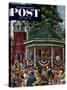 "Patriotic Band Concert" Saturday Evening Post Cover, July 7, 1951-Stevan Dohanos-Stretched Canvas