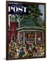 "Patriotic Band Concert" Saturday Evening Post Cover, July 7, 1951-Stevan Dohanos-Framed Giclee Print