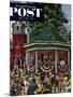 "Patriotic Band Concert" Saturday Evening Post Cover, July 7, 1951-Stevan Dohanos-Mounted Giclee Print