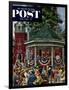 "Patriotic Band Concert" Saturday Evening Post Cover, July 7, 1951-Stevan Dohanos-Framed Giclee Print