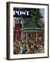 "Patriotic Band Concert" Saturday Evening Post Cover, July 7, 1951-Stevan Dohanos-Framed Giclee Print