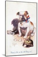 Patriotic British Bulldog, There's Life in the Old Dog Yet!-null-Mounted Art Print