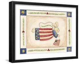 Patriotic Bunny Angel with Flag-Debbie McMaster-Framed Giclee Print