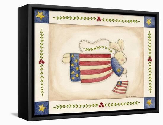 Patriotic Bunny Angel with Flag-Debbie McMaster-Framed Stretched Canvas