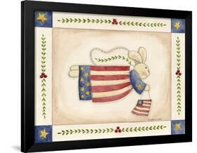 Patriotic Bunny Angel with Flag-Debbie McMaster-Framed Giclee Print