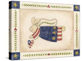 Patriotic Bunny Angel with Heart-Debbie McMaster-Stretched Canvas