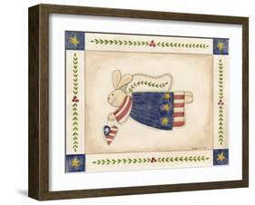 Patriotic Bunny Angel with Heart-Debbie McMaster-Framed Giclee Print