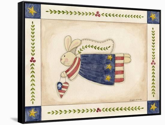 Patriotic Bunny Angel with Heart-Debbie McMaster-Framed Stretched Canvas