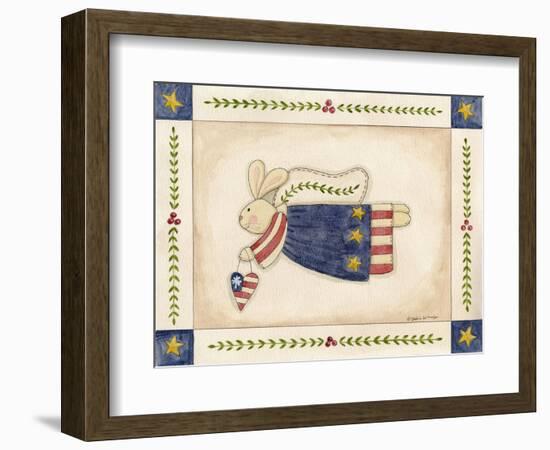 Patriotic Bunny Angel with Heart-Debbie McMaster-Framed Giclee Print