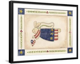 Patriotic Bunny Angel with Heart-Debbie McMaster-Framed Giclee Print