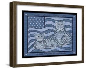 Patriotic Cats-Tina Nichols-Framed Giclee Print