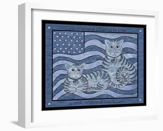 Patriotic Cats-Tina Nichols-Framed Giclee Print