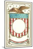 Patriotic Eagle and Banner Motif-null-Mounted Art Print