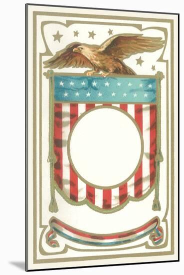 Patriotic Eagle and Banner Motif-null-Mounted Art Print