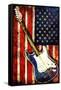 Patriotic Guitar-Jace Grey-Framed Stretched Canvas