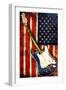 Patriotic Guitar-Jace Grey-Framed Art Print