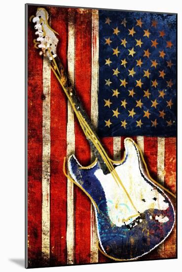 Patriotic Guitar-Jace Grey-Mounted Art Print