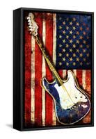 Patriotic Guitar-Jace Grey-Framed Stretched Canvas