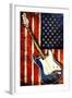 Patriotic Guitar-Jace Grey-Framed Art Print