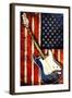 Patriotic Guitar-Jace Grey-Framed Art Print