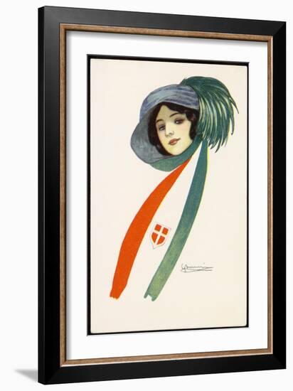 Patriotic Italian Girl-null-Framed Art Print