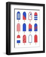 Patriotic Popsicles-Anna Quach-Framed Art Print