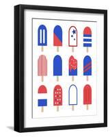 Patriotic Popsicles-Anna Quach-Framed Art Print