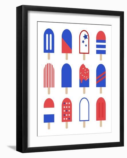 Patriotic Popsicles-Anna Quach-Framed Art Print