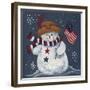 Patriotic Snowman-Beverly Johnston-Framed Giclee Print