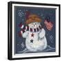 Patriotic Snowman-Beverly Johnston-Framed Giclee Print