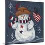 Patriotic Snowman-Beverly Johnston-Mounted Giclee Print