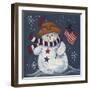 Patriotic Snowman-Beverly Johnston-Framed Giclee Print