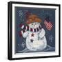 Patriotic Snowman-Beverly Johnston-Framed Giclee Print