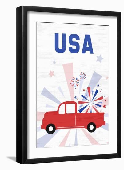 Patriotic Truck-Anna Quach-Framed Art Print