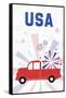 Patriotic Truck-Anna Quach-Framed Stretched Canvas