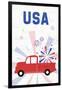 Patriotic Truck-Anna Quach-Framed Art Print