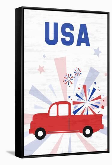 Patriotic Truck-Anna Quach-Framed Stretched Canvas