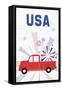 Patriotic Truck-Anna Quach-Framed Stretched Canvas