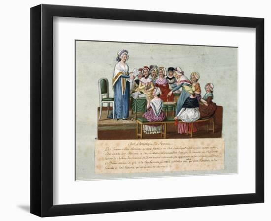 Patriotic Women's Club, Gouache-Jean-Baptiste Lesueur-Framed Giclee Print