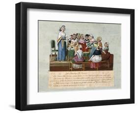 Patriotic Women's Club, Gouache-Jean-Baptiste Lesueur-Framed Giclee Print