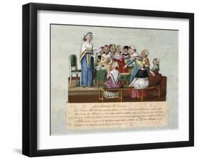 Patriotic Women's Club, Gouache-Jean-Baptiste Lesueur-Framed Giclee Print