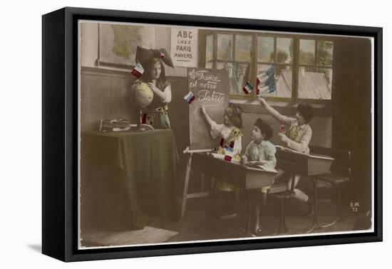 Patriotism at School-null-Framed Stretched Canvas