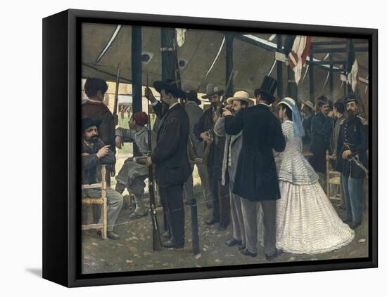 Patriots at Firing Practice-Raffaello Sernesi-Framed Stretched Canvas