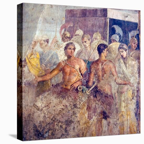 Patroclus Separates Briseis from Achilles, from the House of the Tragic Poet, Pompeii-null-Stretched Canvas