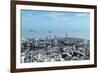 Patrol Ships over Scifi City-null-Framed Art Print