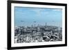 Patrol Ships over Scifi City-null-Framed Art Print