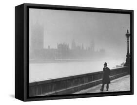 Patrolling Lambeth Bridge-Terence Spencer-Framed Stretched Canvas